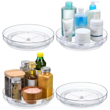 Clear Acrylic 9 Inch Lazy Susan Turntable Organizer 2 Pack