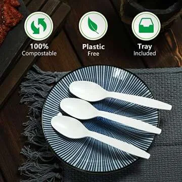 Eco-Friendly Compostable Spoons - Biodegradable Dining Essentials