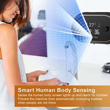 Automatic Soap Dispenser Foaming Hand Free Wall Mount Foam Touchless Smart Electric Wall Auto Dish Soap Dispenser for Bathroom, Kitchen, Commercial