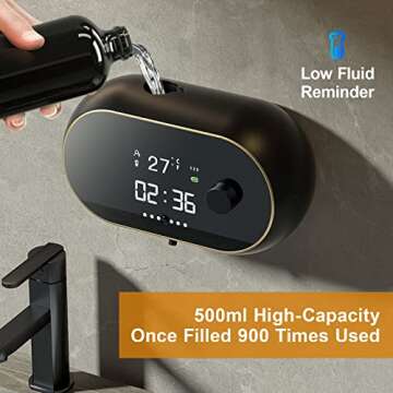 Automatic Soap Dispenser Foaming Hand Free Wall Mount Foam Touchless Smart Electric Wall Auto Dish Soap Dispenser for Bathroom, Kitchen, Commercial