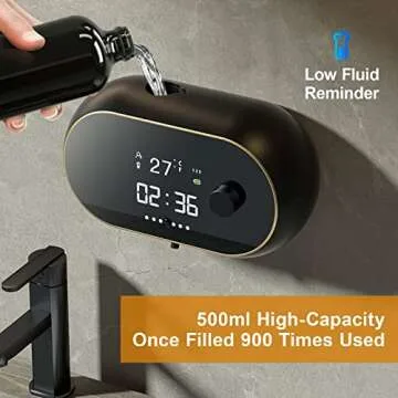 Automatic Soap Dispenser Foaming Hand Free Wall Mount Foam Touchless Smart Electric Wall Auto Dish Soap Dispenser for Bathroom, Kitchen, Commercial