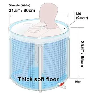 Portable Bathtub with Cover for Easy Soaking and Relaxation