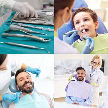 Pruvade Dental Bibs - 50 Pack Adult Disposable Bibs for Dentist, Eating, Tattooing - 13" x 18" Black - 3-Ply Waterproof Medical Sheets for Piercing, Tattoo Table Station, Nail Techs, Patient Hygiene