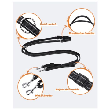 Heelay Double Dog Leash - Tangle-Free & Adjustable