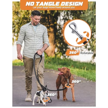 Heelay Double Dog Leash - Tangle-Free & Adjustable