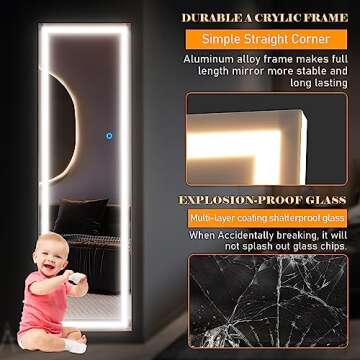 Amazing Vlsrka Full Length LED Mirror with Lights