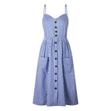 Angashion Women's Floral Bohemian Spaghetti Strap Midi Dress - Chic Comfort Awaits!