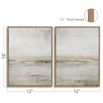 Gardenia Art Abstract Wall Art Modern Ocean Scene Canvas Pictures Retro Coastal Beach Theme Artwork ...