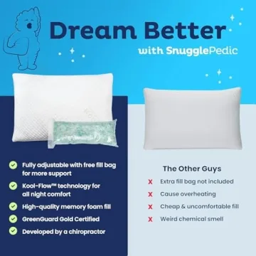 Snuggle-Pedic Adjustable Memory Foam Pillow for All Sleepers