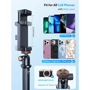 Best Quality 67" Phone Tripod for iPhone & More