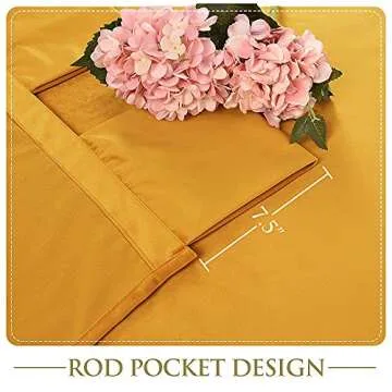 StangH Room Darkening Velvet Curtains - Velvet Drapes 84 inches Long for Modern Living Room Decor, Twist Tab Design Light Blocking Shade Panels for Dining Foyer, Orange Gold, 52 x 84, 2 Pcs