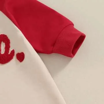 FYBITBO ValentinesDay Baby Boy Girl Outfits Love Heart Embroidery Jumpsuit Romper Newborn Infant Valentines Outfit Clothes (Red-My First ValentinesDay Baby Outfit, 3-6 Months)