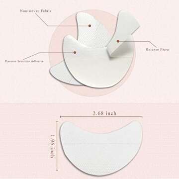 Eyeshadow Stencils, 120 Pcs Eyeshadow Shield, Professional Lint Free Under Eye Eyeshadow Gel Pad Patches For Eyelash Extensions, Lip Makeup