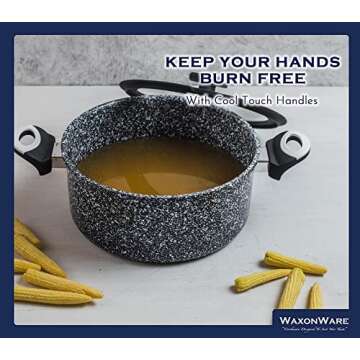 WaxonWare 5.25 Quart Ceramic Nonstick Stock Pot with Lid - Cooking Pot Nonstick, Non Toxic PFOA Free...