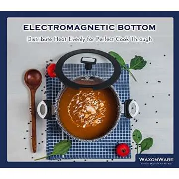 WaxonWare 5.25 Quart Ceramic Nonstick Stock Pot with Lid - Cooking Pot Nonstick, Non Toxic PFOA Free, Nonstick Large Soup Pot With Lid, Induction Compatible Large Pot for Cooking - Stonetec Series