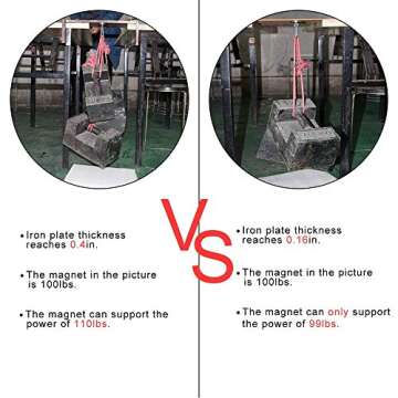 Ant Mag Magnetic Hooks 110lbs Heavy Duty Neodymium Magnet Carabiner with Swivel Carabiner Snap Hook for Indoor/Outdoor Hanging Grill Kitchen Warehouse Office