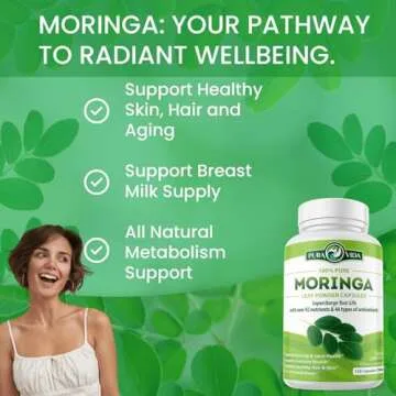 Pura Vida Moringa Capsules 120ct for Energy & Wellness