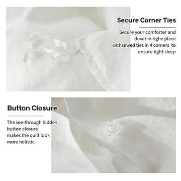 Simple&Opulence 100% Linen Duvet Cover Set for Luxury Comfort