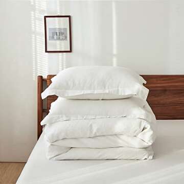 Simple&Opulence 100% Linen Duvet Cover Set for Luxury Comfort