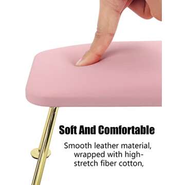 Nail Arm Rest for Acrylic Nails, Microfiber Leather Nail Hand Rest Cushion for Nails, Soft Hand Pillow Footstool with 4 Stainless Steel Stands Thick Sponge Nail Pillow for Nail Tech Use (Pink)