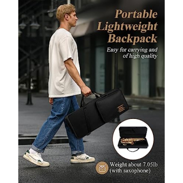 Eastar AS-Ⅱ Student Alto Saxophone E Flat Gold Lacquer Alto Beginner Sax Full Kit With Carrying Sax Case Mouthpiece Straps Reeds Stand