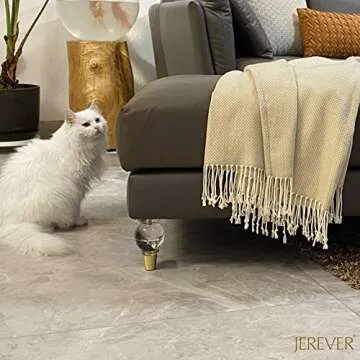 JEREVER Acrylic Furniture Legs Replacement Sofa Feet Modern Clear Decor Set of 4 (5.1inch)