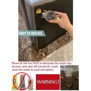 JEREVER 5.1" Acrylic Furniture Legs Modern Set of 4