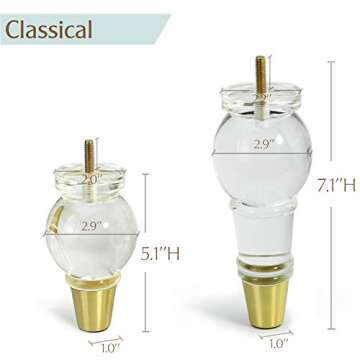 JEREVER 5.1" Acrylic Furniture Legs Modern Set of 4