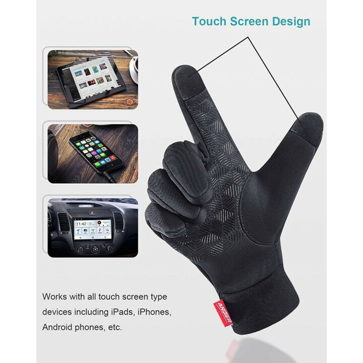 Anqier Touchscreen Windproof Winter Gloves for All