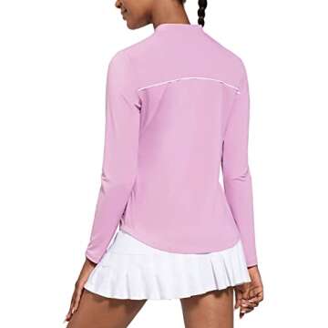 BALEAF Women's Golf Shirt Long Sleeve Tennis Moisture Wicking Shirt 1/4 Zip UPF50+ Sun Protection At...