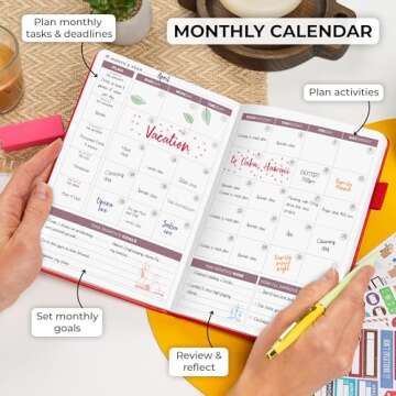 Clever Fox Planner 2nd Edition – Colorful Weekly & Monthly Goal Planner, Time Management & Productivity Organizer, Undated, A5 (Red)