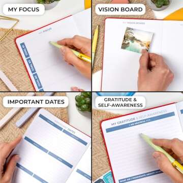 Clever Fox Planner 2nd Edition – Colorful Weekly & Monthly Goal Planner, Time Management & Productivity Organizer, Undated, A5 (Red)