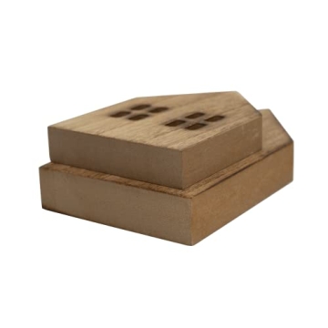 Charming House Shaped Wooden Sign Blocks for Decor