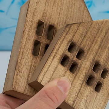 Charming House Shaped Wooden Sign Blocks for Decor