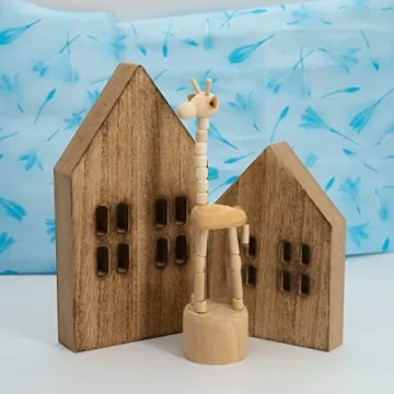 Charming House Shaped Wooden Sign Blocks for Decor