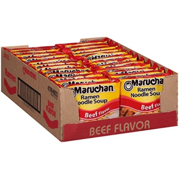 Maruchan Ramen Beef Instant Noodles - 24 Count Ready to Eat Meals