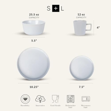 Modern Stoneware 16-Piece Dinnerware Set for 4