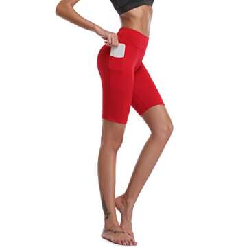 Cadmus Women's Stretcht Running Workout Shorts with Pocket,3 Pack,06,Black,Grey,Red,Small