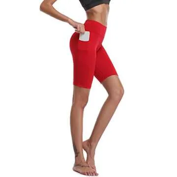 Cadmus Women's Stretcht Running Workout Shorts with Pocket,3 Pack,06,Black,Grey,Red,Small