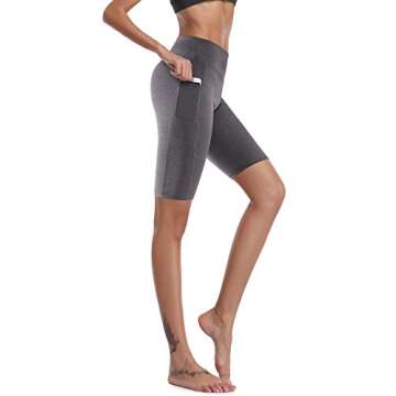 Cadmus Women's Stretcht Running Workout Shorts with Pocket,3 Pack,06,Black,Grey,Red,Small