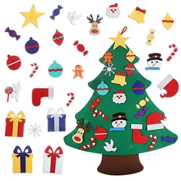 CCINEE Felt Christmas Tree: 3.2 FT DIY Christmas Tree with 32PC Detachable Ornaments