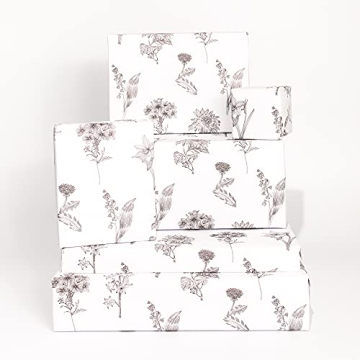 CENTRAL 23 Floral Gift Wrap Set - Eco-Friendly Birthday Paper with Tags
