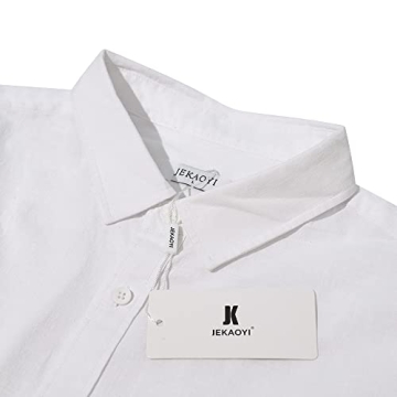 Stylish JEKAOYI Men’s Casual Cotton Linen Summer Shirt