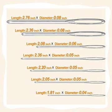 28/35/60 PCS Large-Eye Blunt Needles, Stainless Steel Yarn Knitting Needles, Sewing Needles for Hand...