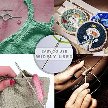 28/35/60 PCS Large-Eye Blunt Needles, Stainless Steel Yarn Knitting Needles, Sewing Needles for Hand Sewing, Crafting Knitting Weaving Stringing Needles, Perfect for Finishing Off Crochet Projects