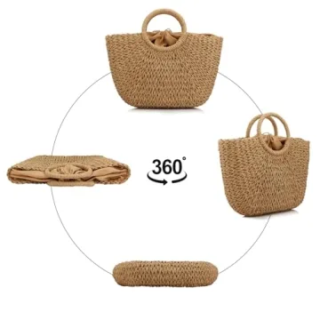 Stylish Women Summer Straw Handbag Large Capacity Beach Tote