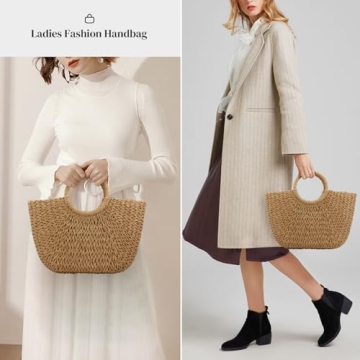 Stylish Women Summer Straw Handbag Large Capacity Beach Tote