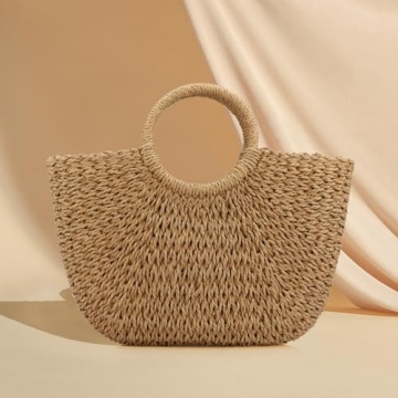 Stylish Women Summer Straw Handbag Large Capacity Beach Tote