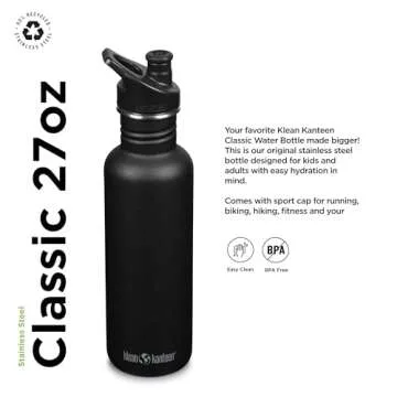 Klean Kanteen Classic 27oz Sport Cap Water Bottle - Eco-Friendly & Durable