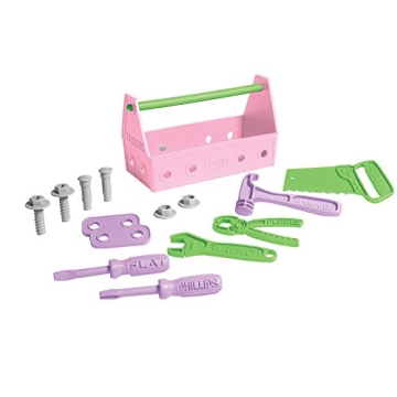 Eco-Friendly Green Toys Tool Set - 15-Piece Kid's Play Kit, Made in USA